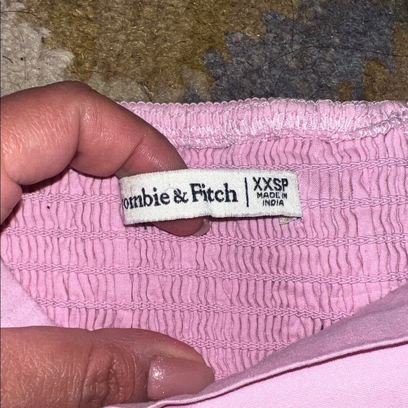 Abercrombie & Fitch Pink Puff-Sleeve Tiered Mini Dress - Picture 4 of 5